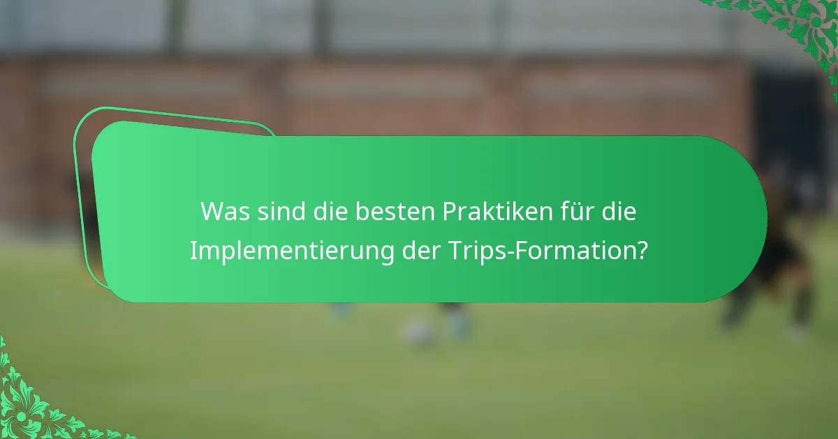 Was sind die besten Praktiken für die Implementierung der Trips-Formation?
