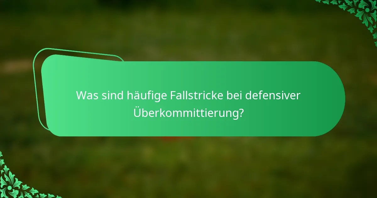 Was sind häufige Fallstricke bei defensiver Überkommittierung?