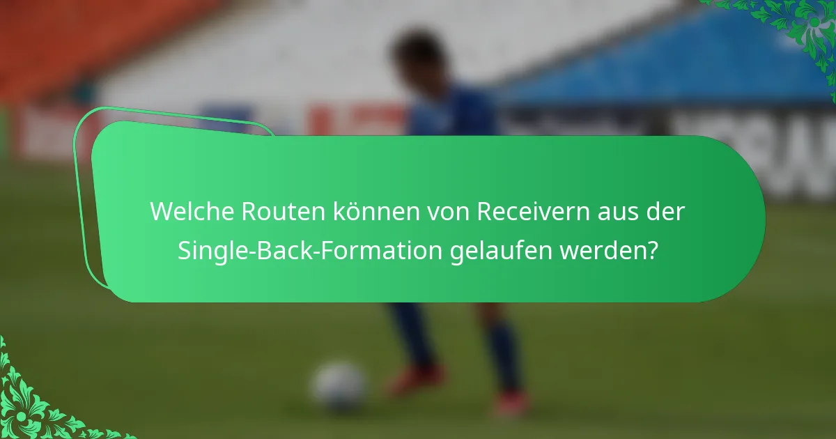 Welche Routen können von Receivern aus der Single-Back-Formation gelaufen werden?