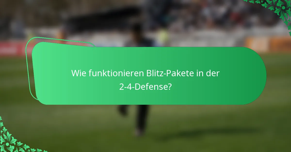 Wie funktionieren Blitz-Pakete in der 2-4-Defense?